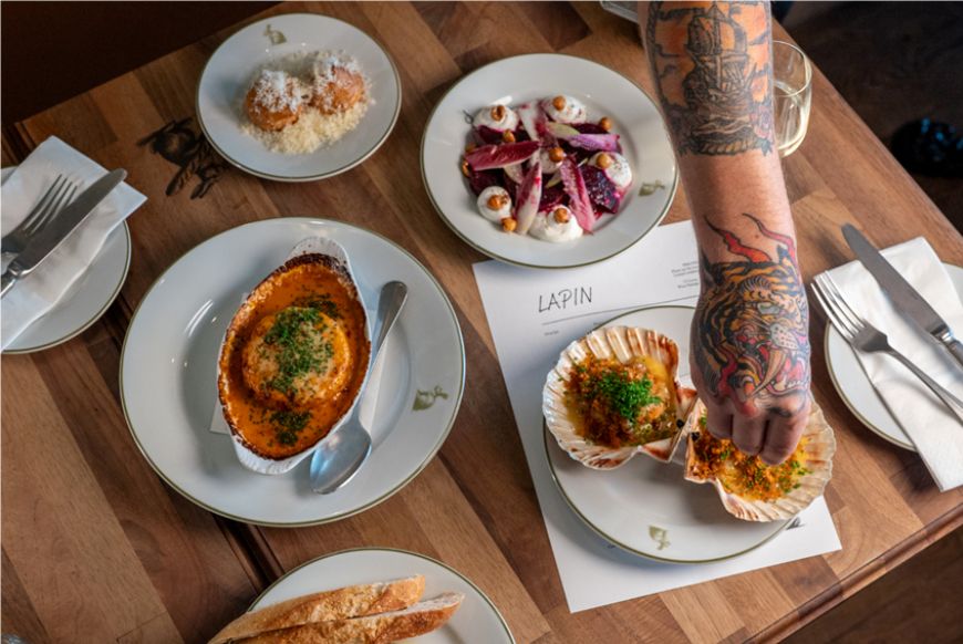 Plates of food from Lapin